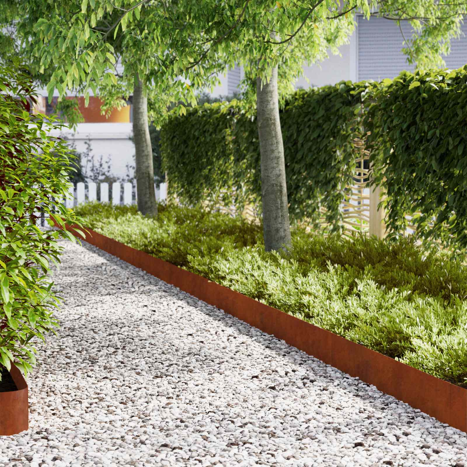 vidaXL Krawężnik do trawnika 30 szt. 20 x 103 cm Stal kortenowska
