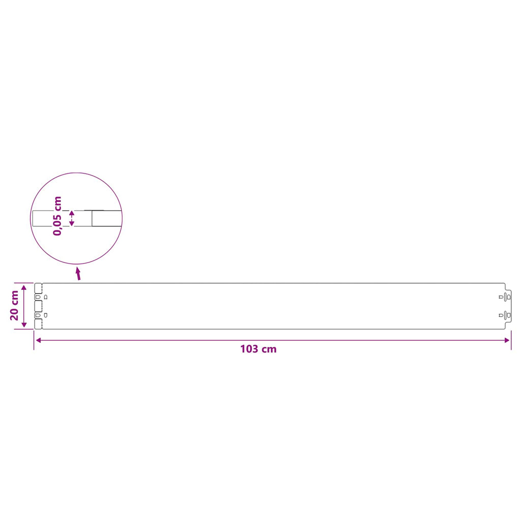 vidaXL Krawężnik do trawnika 30 szt. 20 x 103 cm Stal kortenowska