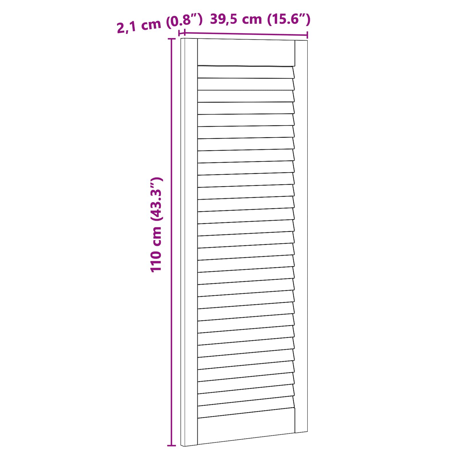 vidaXL Drzwi do szafki z drzwiami 2 pcs Naturalny 110 x 2,1 x 39,5 cm