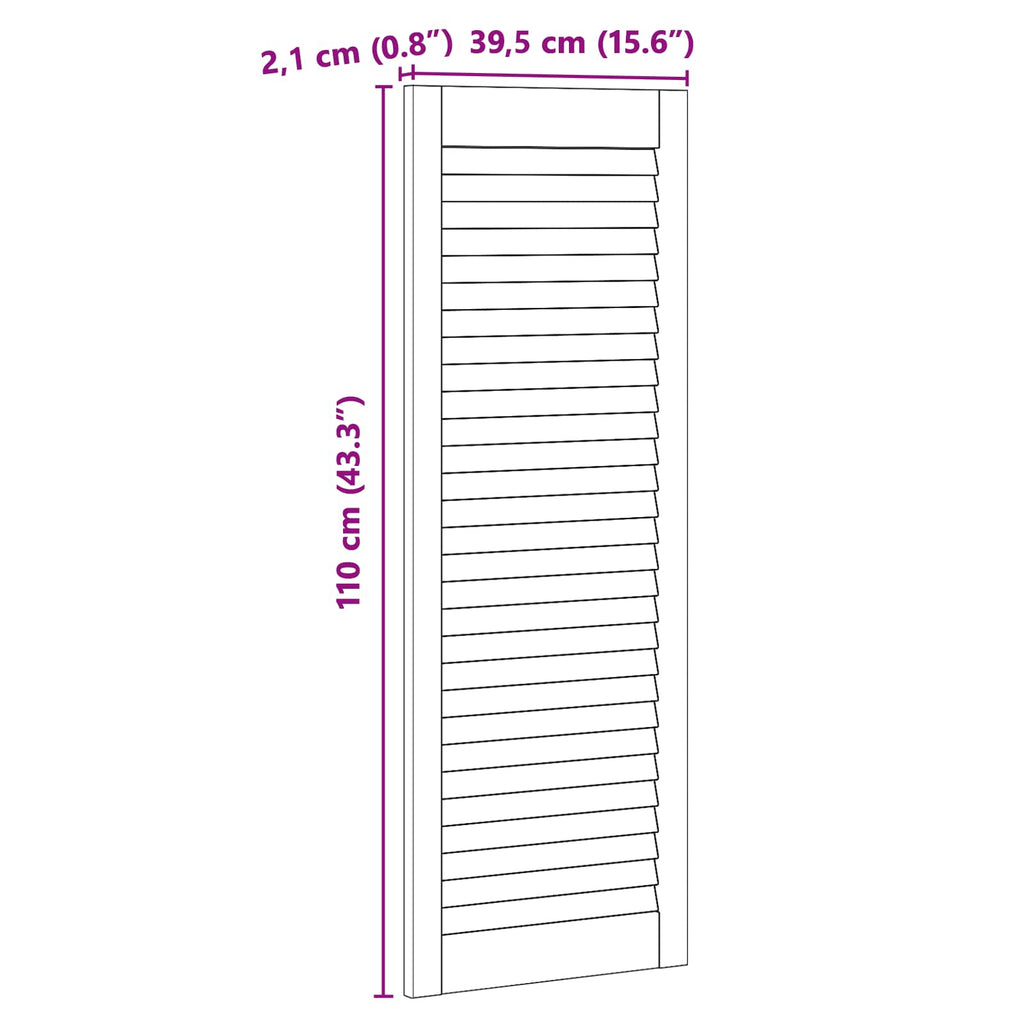 vidaXL Drzwi do szafki z drzwiami 2 pcs Naturalny 110 x 2,1 x 39,5 cm