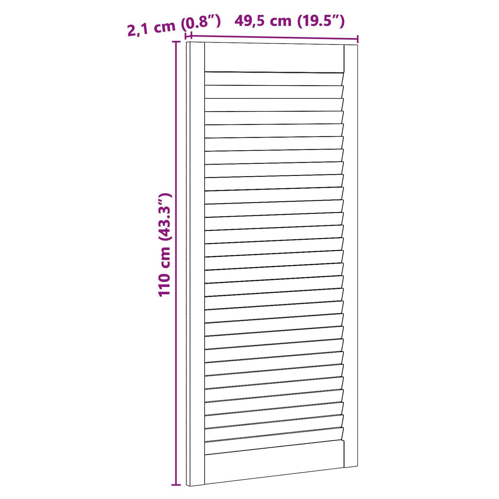 vidaXL Drzwi do szafki z drzwiami 2 pcs Naturalny 49,5 x 2,1 x 110 cm