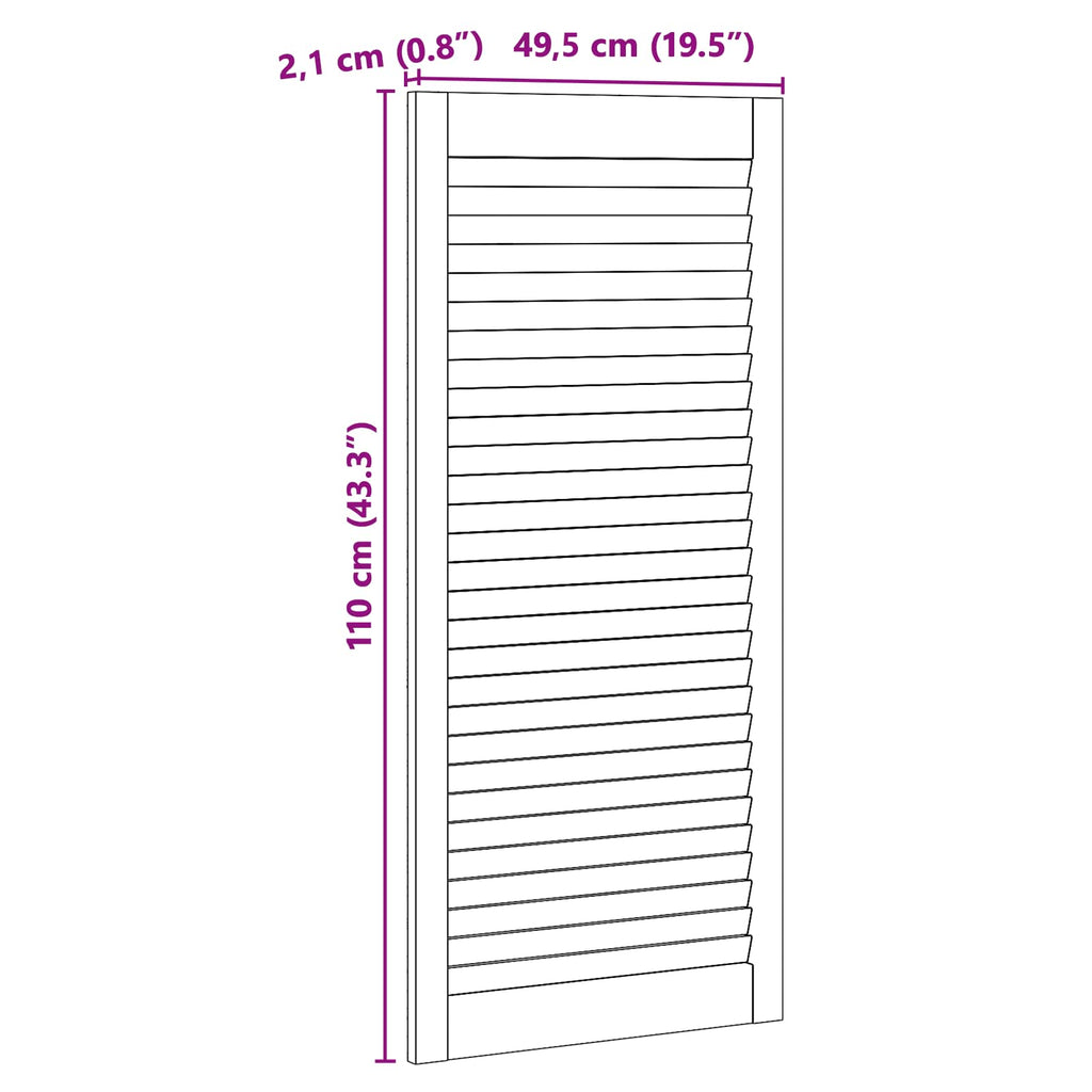 vidaXL Drzwi do szafki z drzwiami 2 pcs Naturalny 49,5 x 2,1 x 110 cm