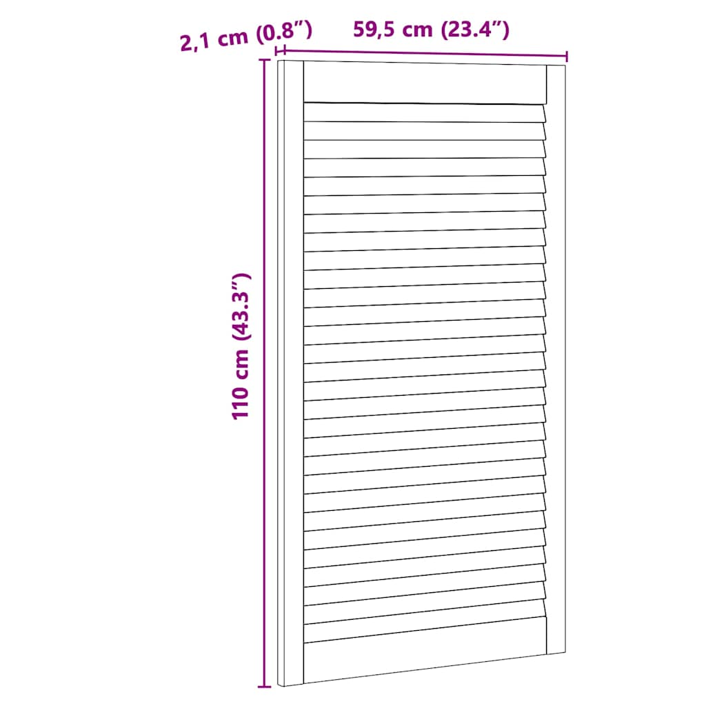 vidaXL Drzwi do szafki z drzwiami naturalny 110 x 2,1 x 59,5 cm