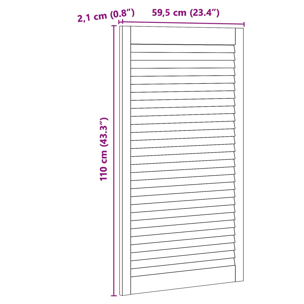 vidaXL Drzwi do szafki z drzwiami 2 szt. naturalny 110 x 2,1 x 59,5 cm