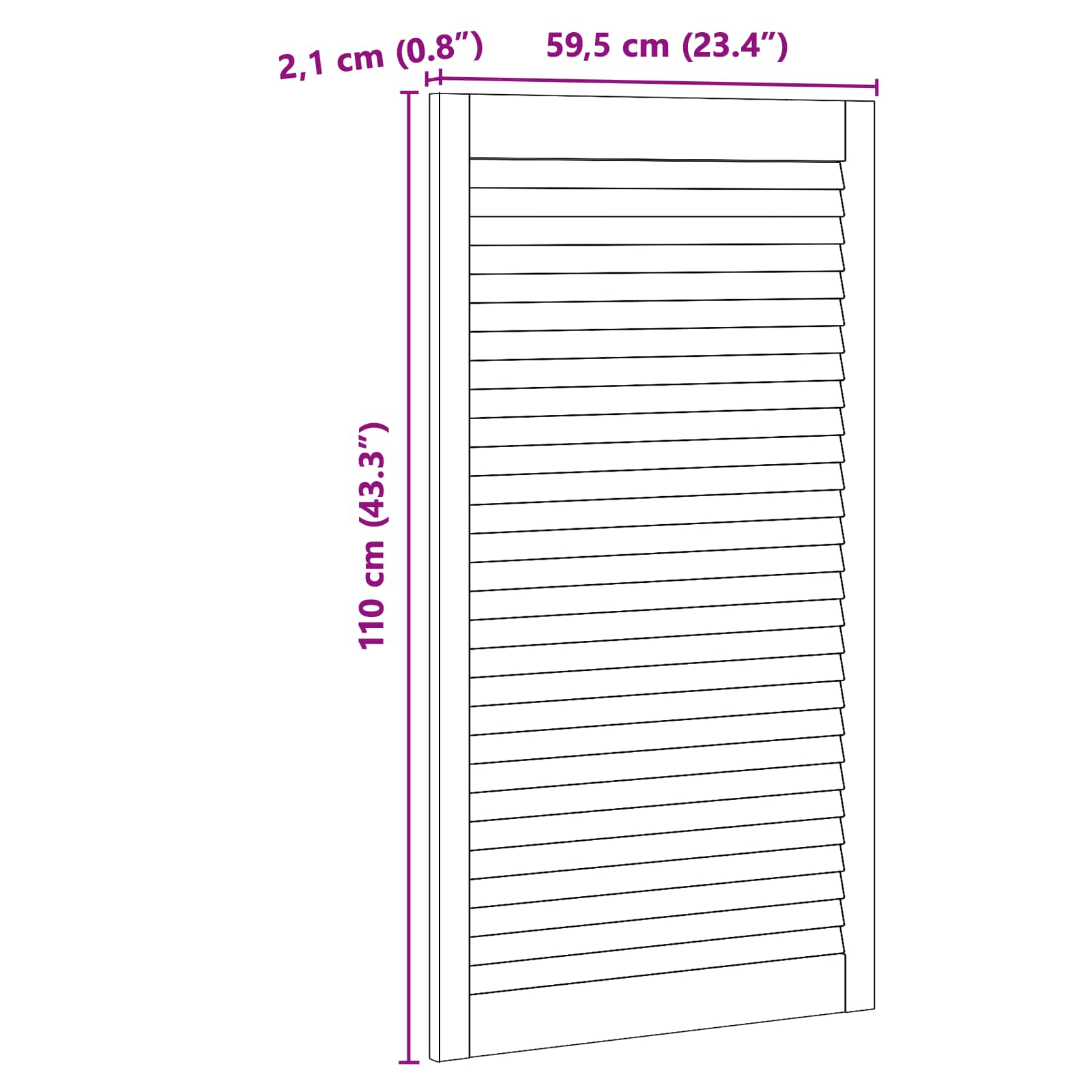 vidaXL Drzwi do szafki z drzwiami 2 szt. naturalny 110 x 2,1 x 59,5 cm