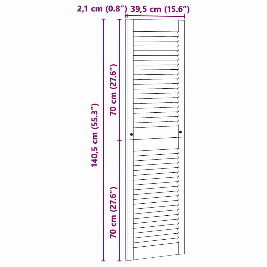 vidaXL Drzwi do szafki z drzwiami Naturalny 140,5 x 2,1 x 39,5 cm