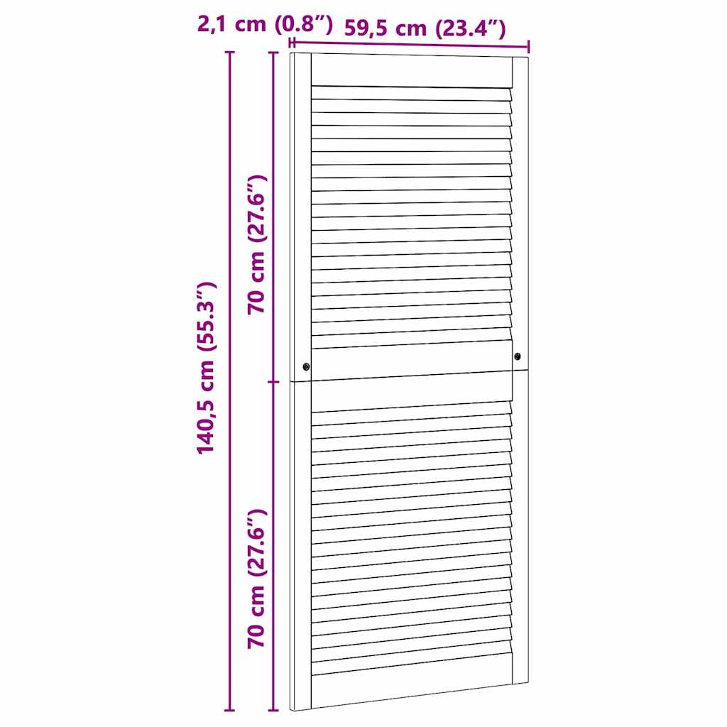 vidaXL Drzwi do szafki z drzwiami Naturalny 140,5 x 2,1 x 59,5 cm