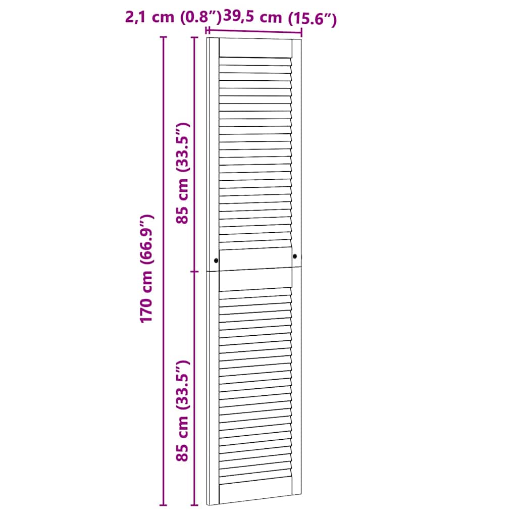 vidaXL Drzwi do szafki z drzwiami Naturalny 170 x 2,1 x 39,5 cm