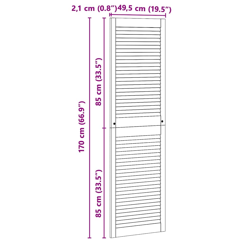 vidaXL Drzwi do szafki z drzwiami Naturalny 170 x 2,1 x 49,5 cm