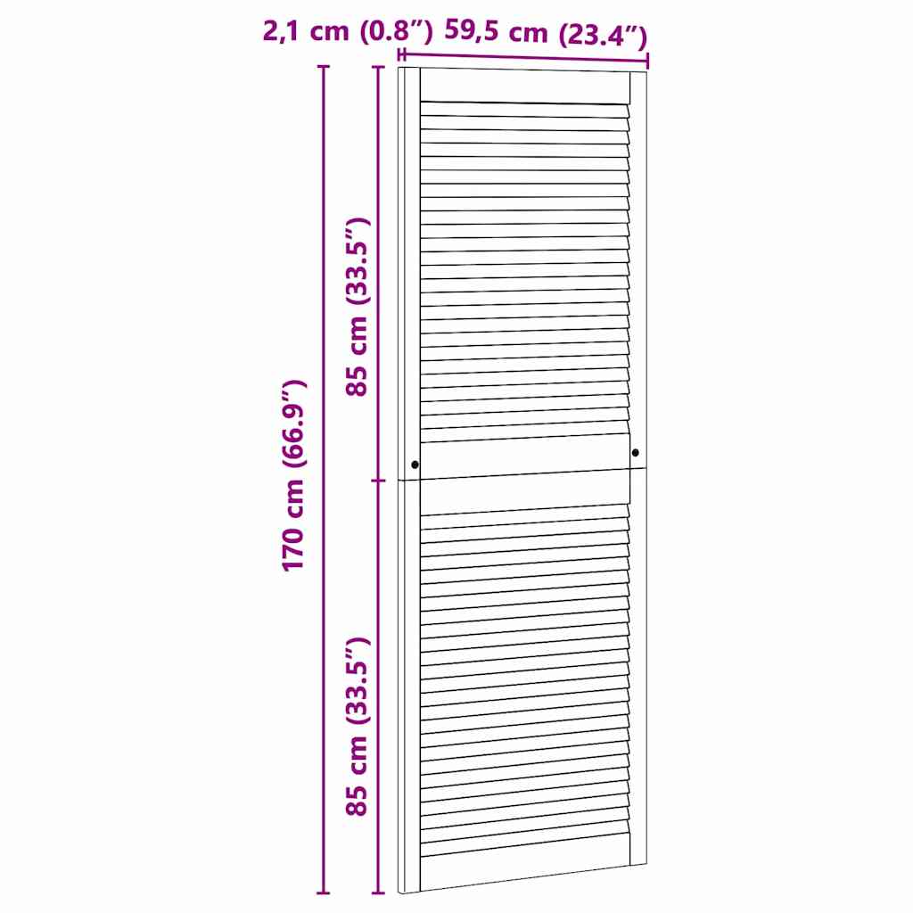 vidaXL Drzwi do szafki z drzwiami Naturalny 170 x 2,1 x 59,5 cm
