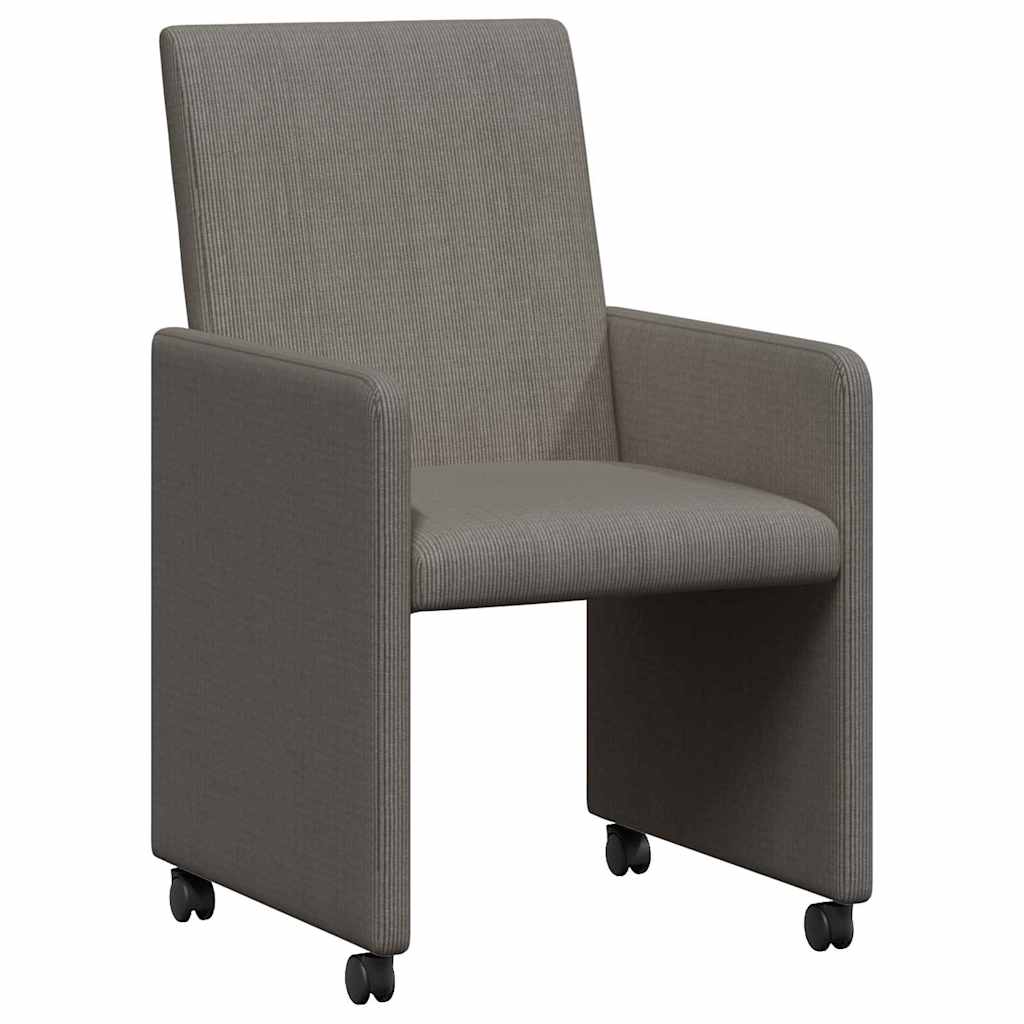 vidaXL Krzesełka jadalne na kółkach 2 pcs Jasnoszary 57 x 66 x 94 cm