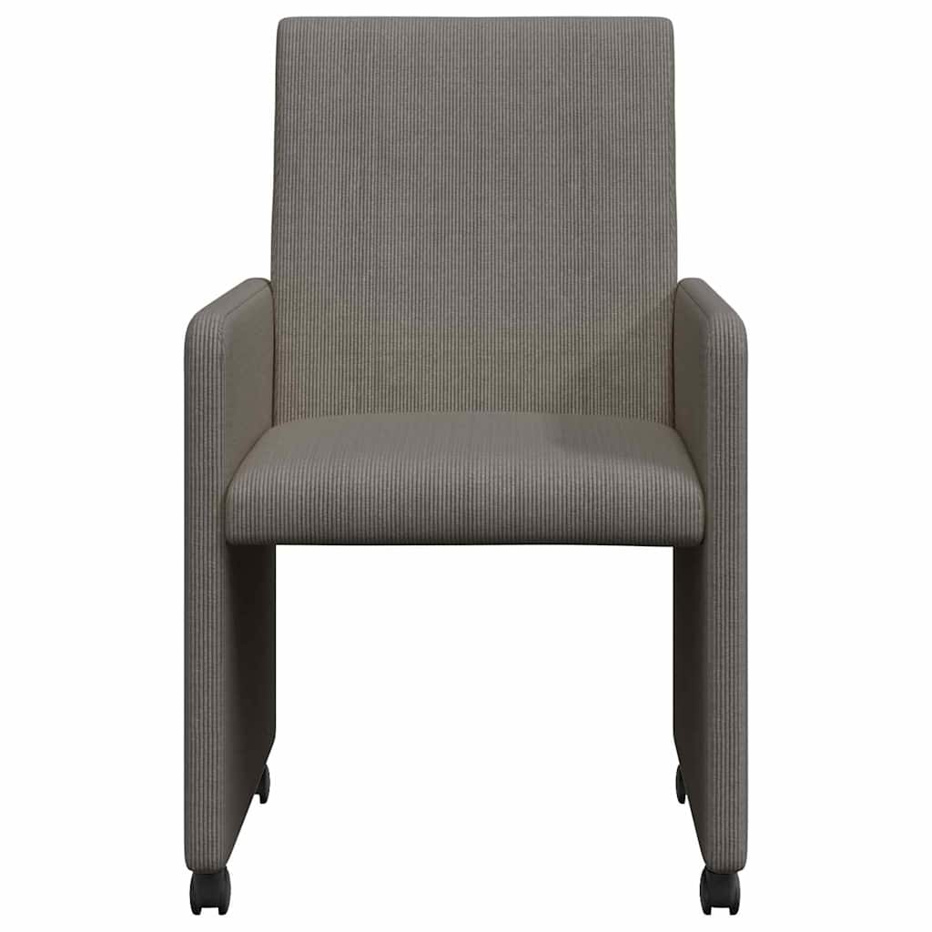 vidaXL Krzesełka jadalne na kółkach 2 pcs Jasnoszary 57 x 66 x 94 cm