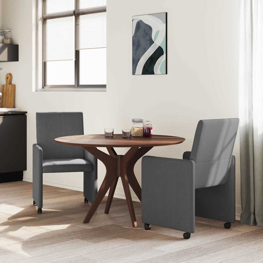 vidaXL Krzesełka jadalne na kółkach 2 pcs ciemno szary 57 x 66 x 94 cm