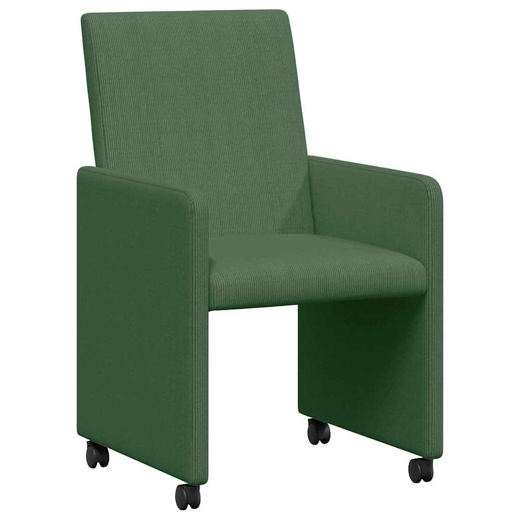vidaXL Krzesełka jadalne na kółkach z kółkami 2 pcs Szary zielony