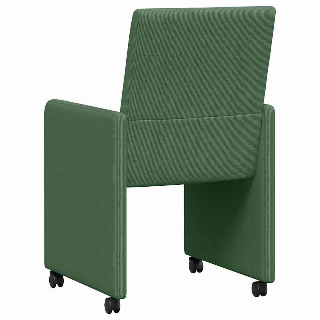 vidaXL Krzesełka jadalne na kółkach z kółkami 2 pcs Szary zielony