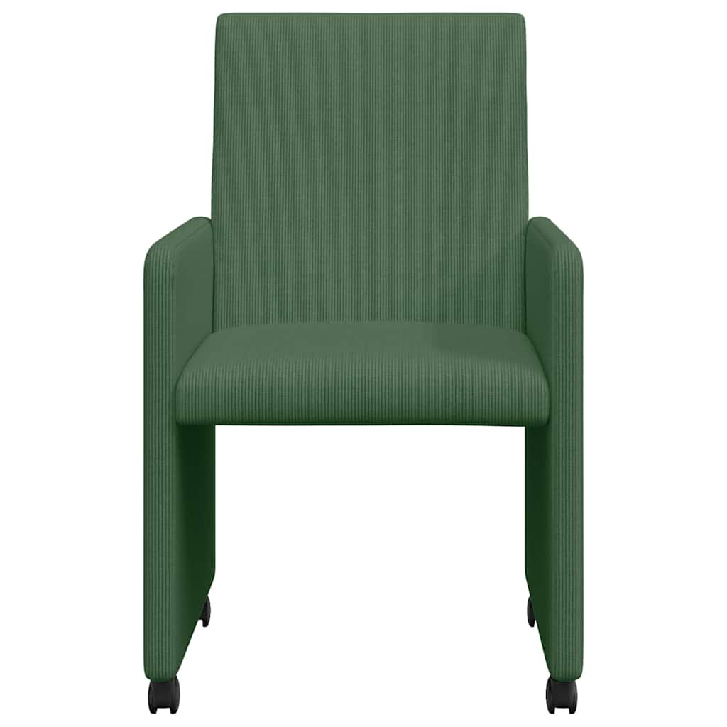 vidaXL Krzesełka jadalne na kółkach z kółkami 2 pcs Szary zielony