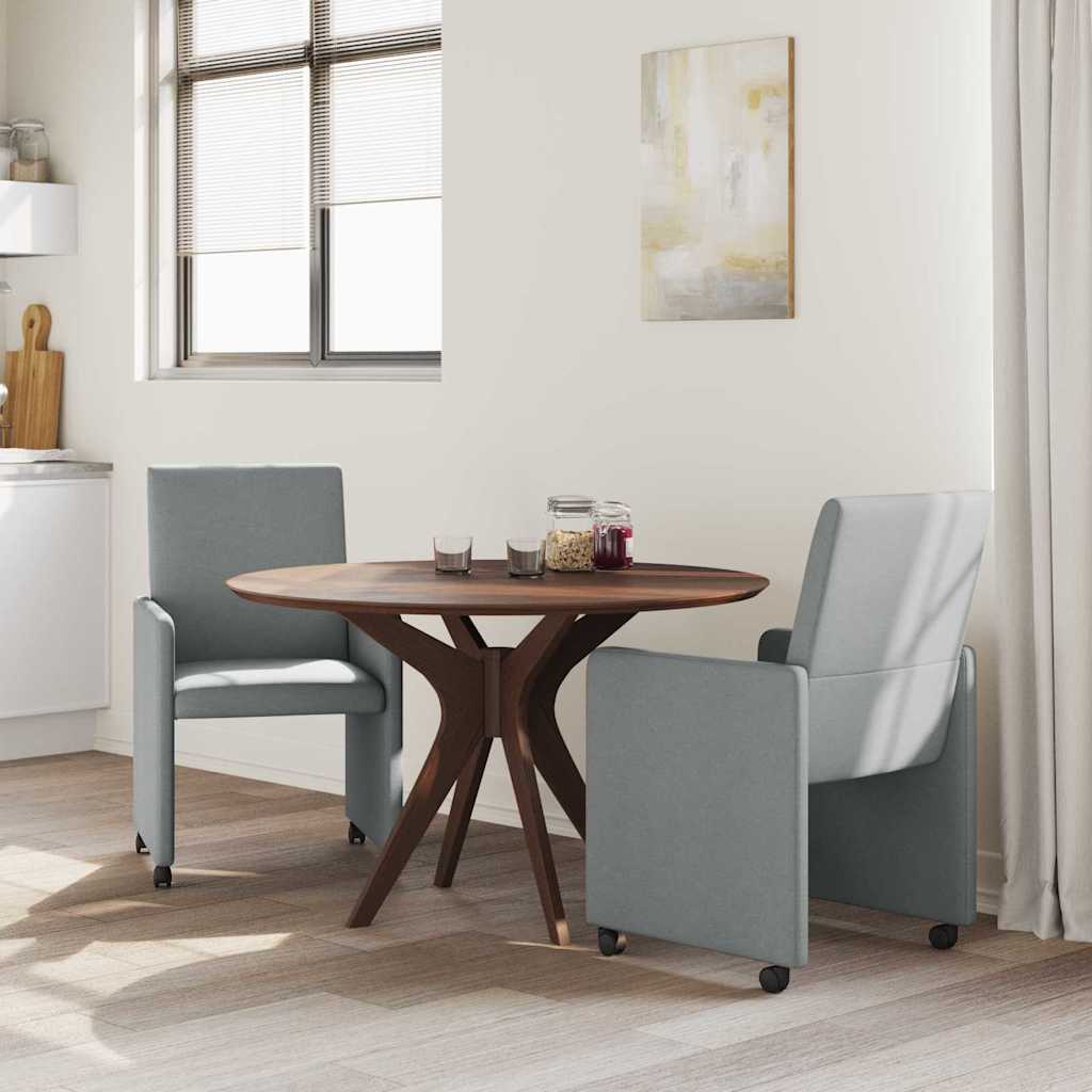 vidaXL Krzesełka jadalne na kółkach 2 pcs Jasnoszary 57 x 66 x 94 cm