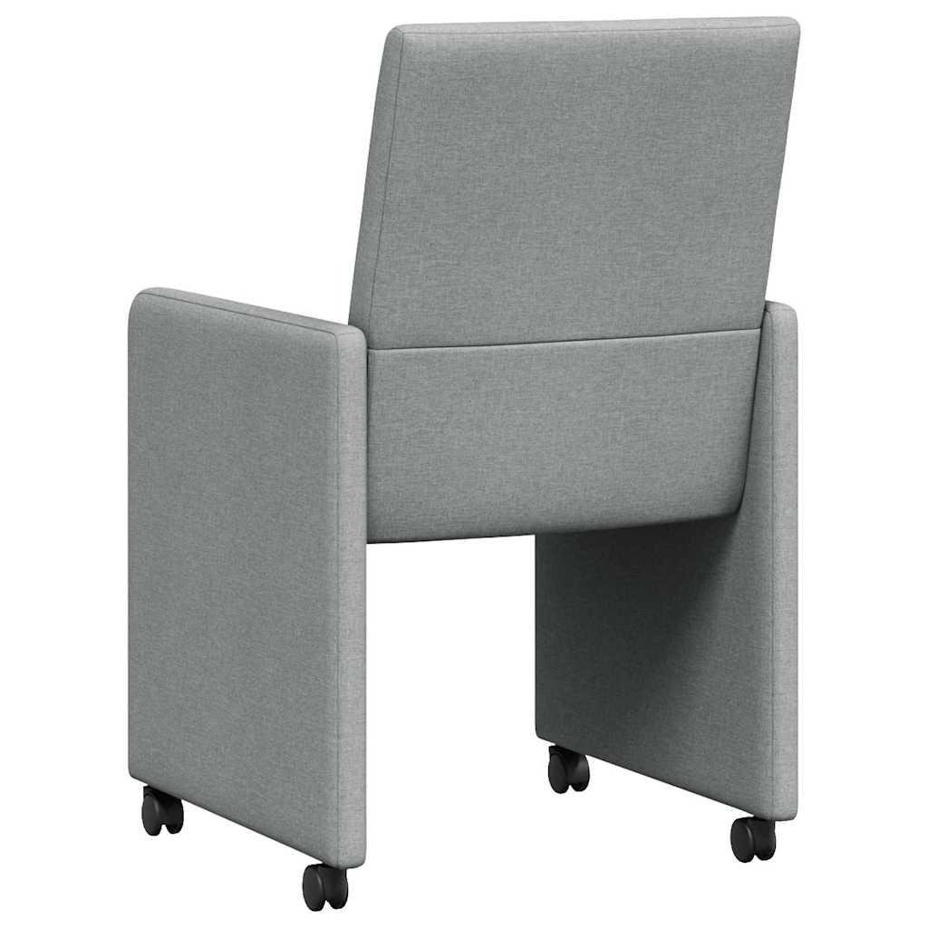 vidaXL Krzesełka jadalne na kółkach 2 pcs Jasnoszary 57 x 66 x 94 cm