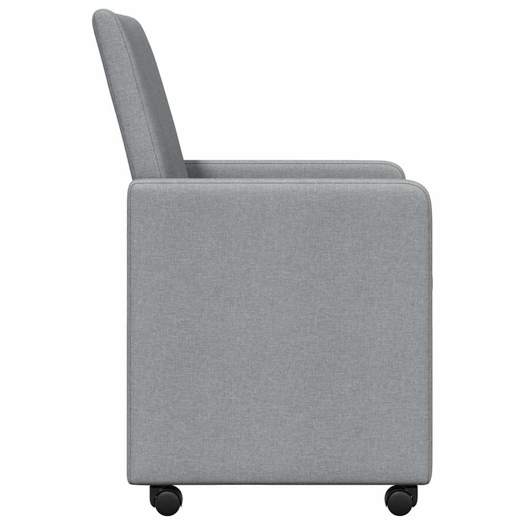 vidaXL Krzesełka jadalne na kółkach 2 pcs Jasnoszary 57 x 66 x 94 cm