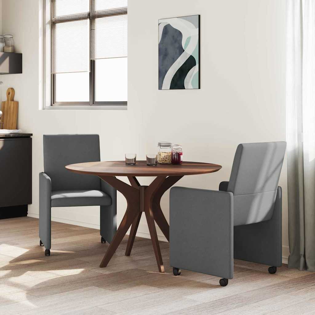 vidaXL Krzesełka jadalne na kółkach 2 pcs Ciemnoszary 57 x 66 x 94 cm