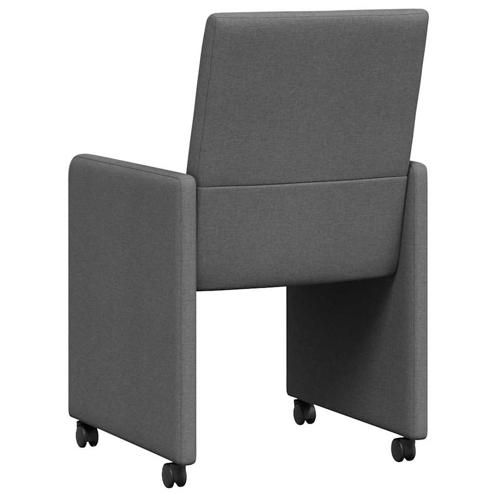 vidaXL Krzesełka jadalne na kółkach 2 pcs Ciemnoszary 57 x 66 x 94 cm