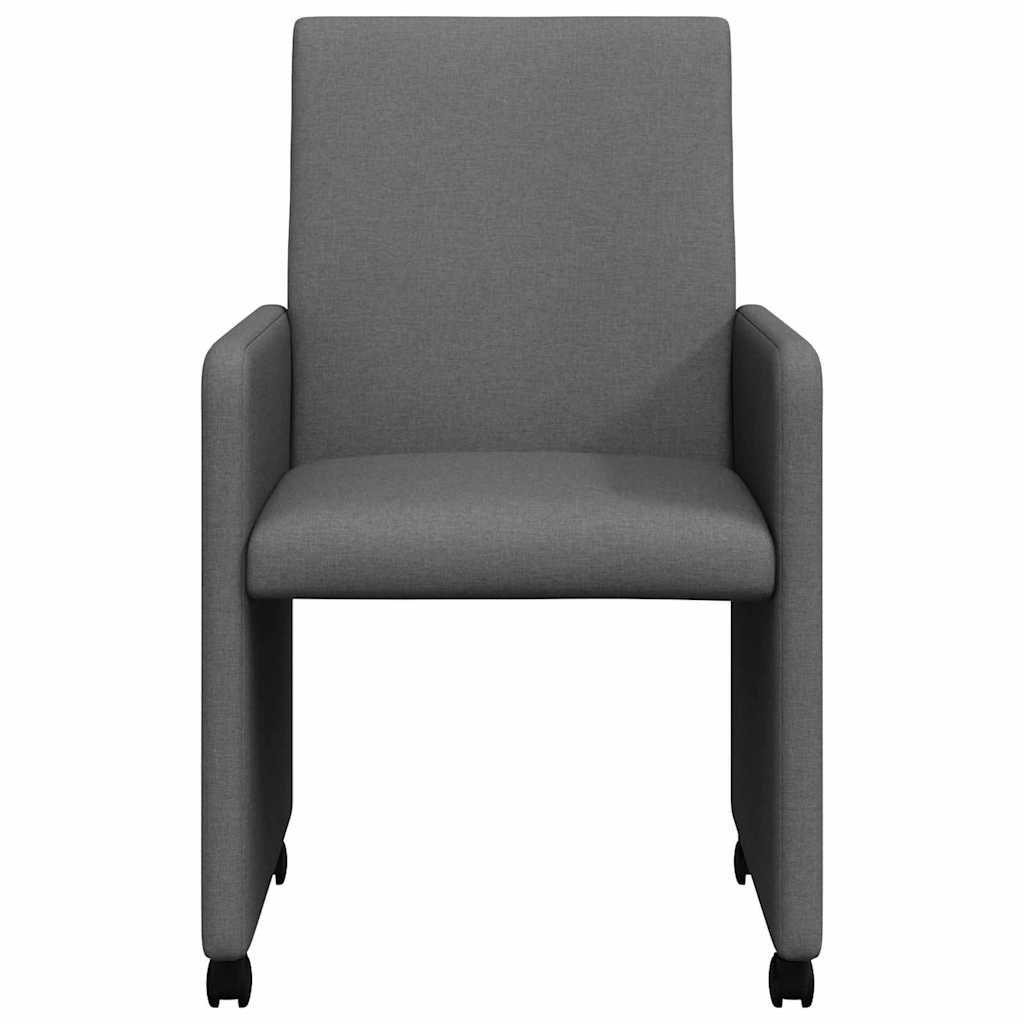 vidaXL Krzesełka jadalne na kółkach 2 pcs Ciemnoszary 57 x 66 x 94 cm