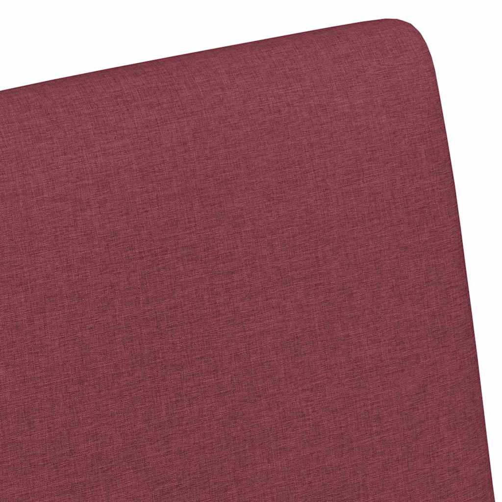 vidaXL Krzesełka jadalne na kółkach 2 pcs czerwone wino tkanina
