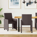vidaXL Krzesełka jadalne na kółkach 2 pcs Ciemny brąz 57 x 66 x 94 cm