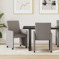 vidaXL Krzesełka jadalne na kółkach 2 pcs Ciemnoszary 57 x 66 x 94 cm