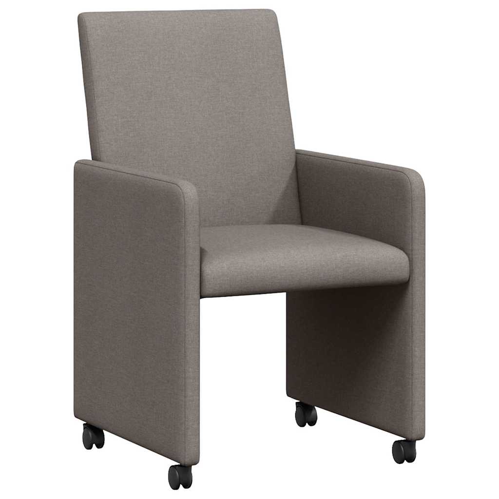 vidaXL Krzesełka jadalne na kółkach 2 pcs Ciemnoszary 57 x 66 x 94 cm