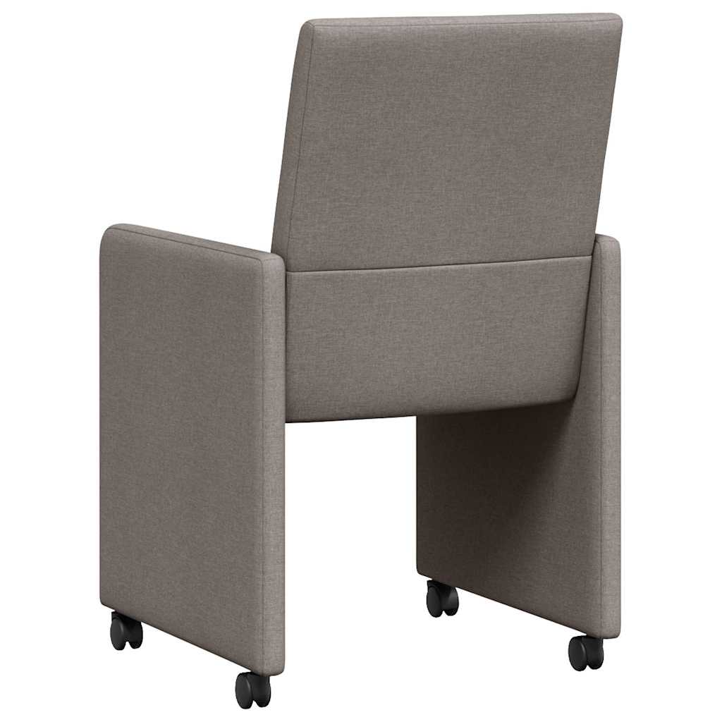 vidaXL Krzesełka jadalne na kółkach 2 pcs Ciemnoszary 57 x 66 x 94 cm