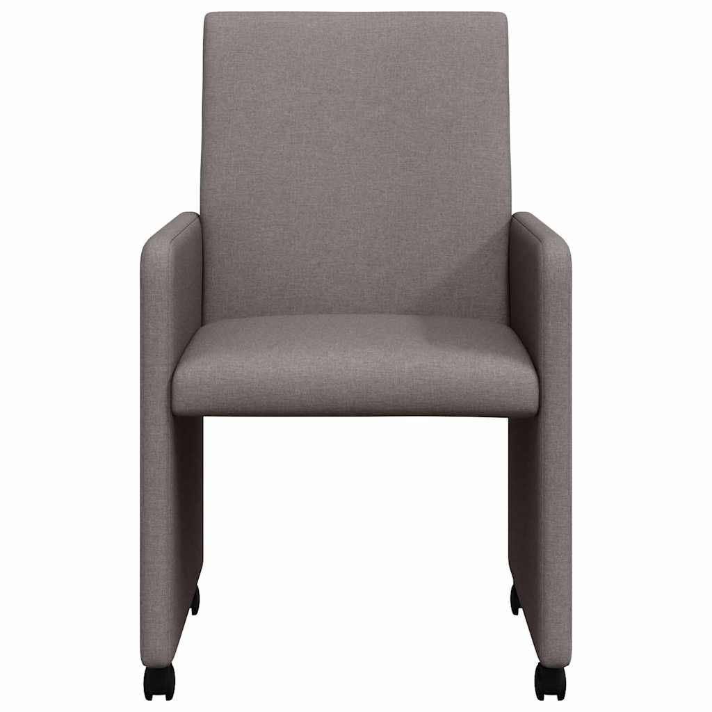 vidaXL Krzesełka jadalne na kółkach 2 pcs Ciemnoszary 57 x 66 x 94 cm