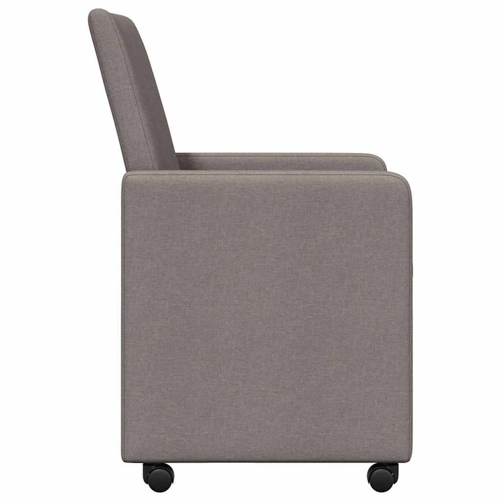 vidaXL Krzesełka jadalne na kółkach 2 pcs Ciemnoszary 57 x 66 x 94 cm