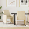 vidaXL Krzesełka jadalne na kółkach 2 pcs Kremowy 57 x 66 x 94 cm