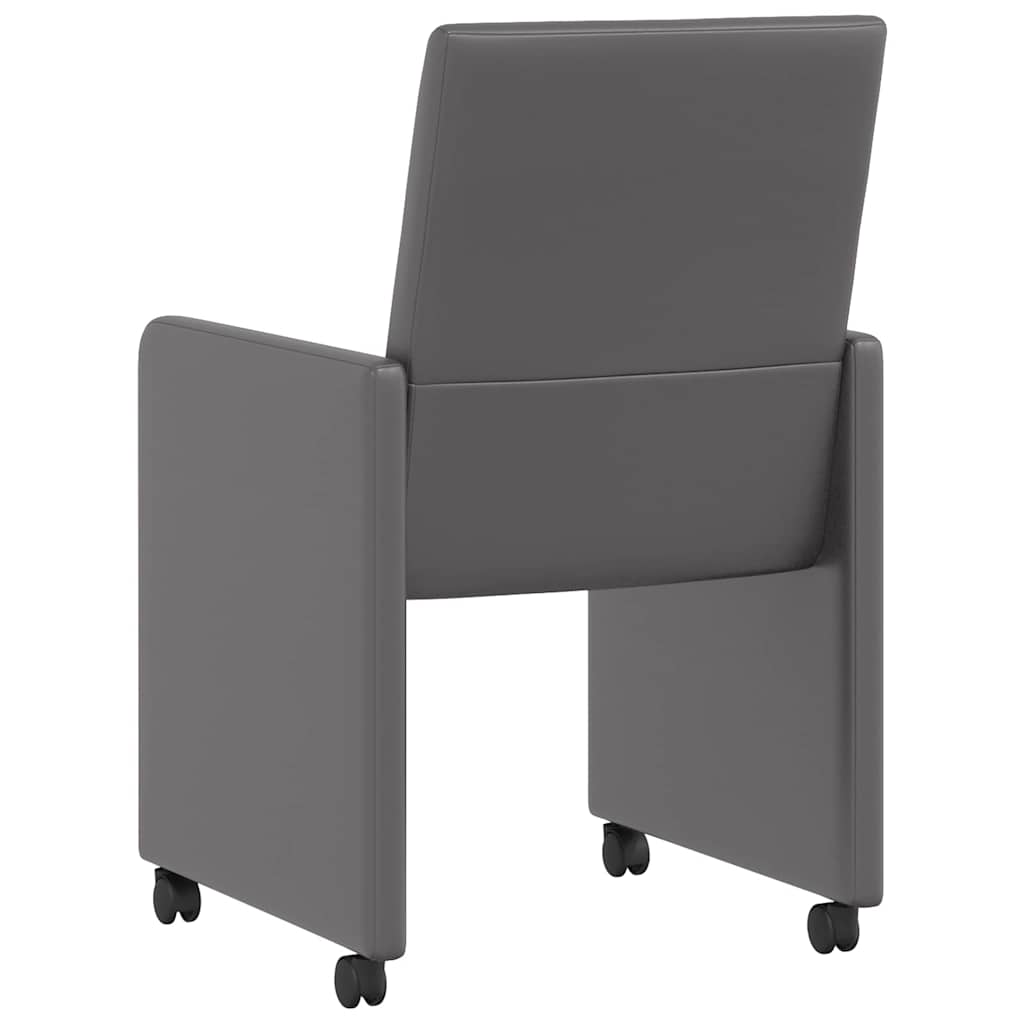 vidaXL Krzesełka jadalne na kółkach 2 pcs Szary 57 x 66 x 94 cm