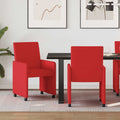 vidaXL Krzesełka jadalne na kółkach 2 pcs Czerwony 57 x 66 x 94 cm