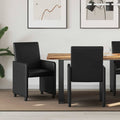 vidaXL Krzesełka jadalne na kółkach 2 pcs Czarny 57 x 66 x 94 cm