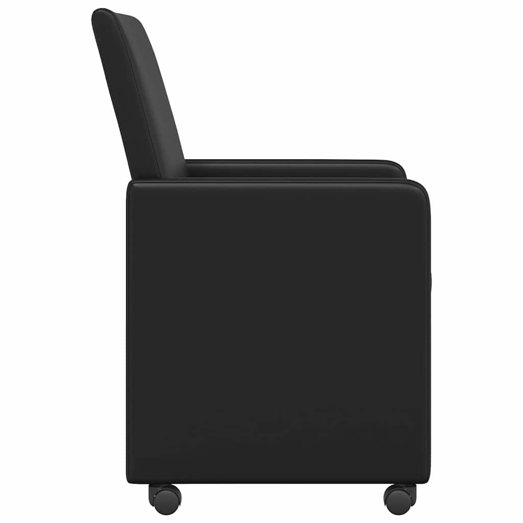 vidaXL Krzesełka jadalne na kółkach 2 pcs Czarny 57 x 66 x 94 cm