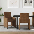 vidaXL Krzesełka jadalne na kółkach 2 pcs Brązowy 57 x 66 x 94 cm