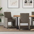vidaXL Krzesełka jadalne na kółkach 2 pcs ciemno szary 57 x 66 x 94 cm