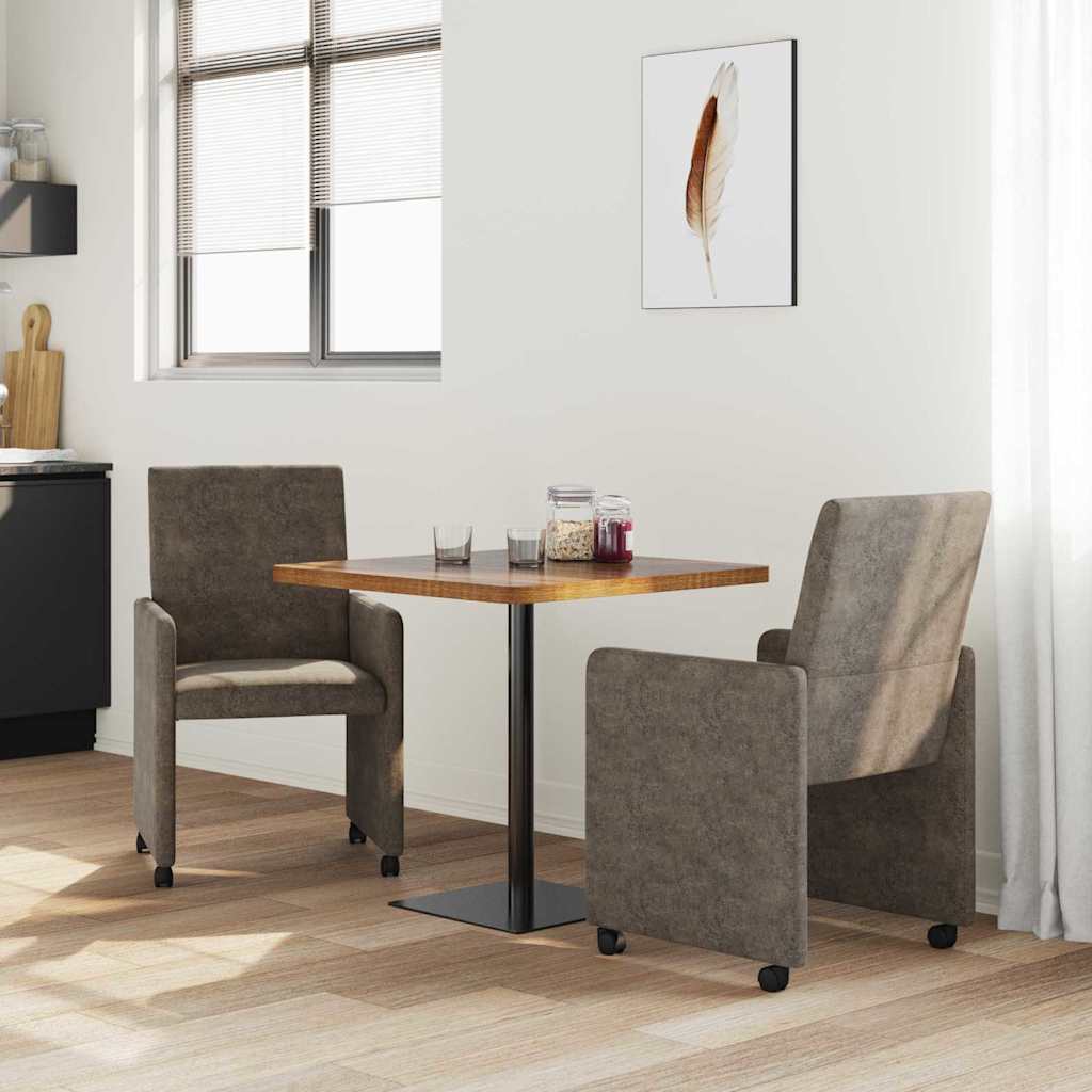 vidaXL Krzesełka jadalne na kółkach 2 pcs ciemno szary 57 x 66 x 94 cm