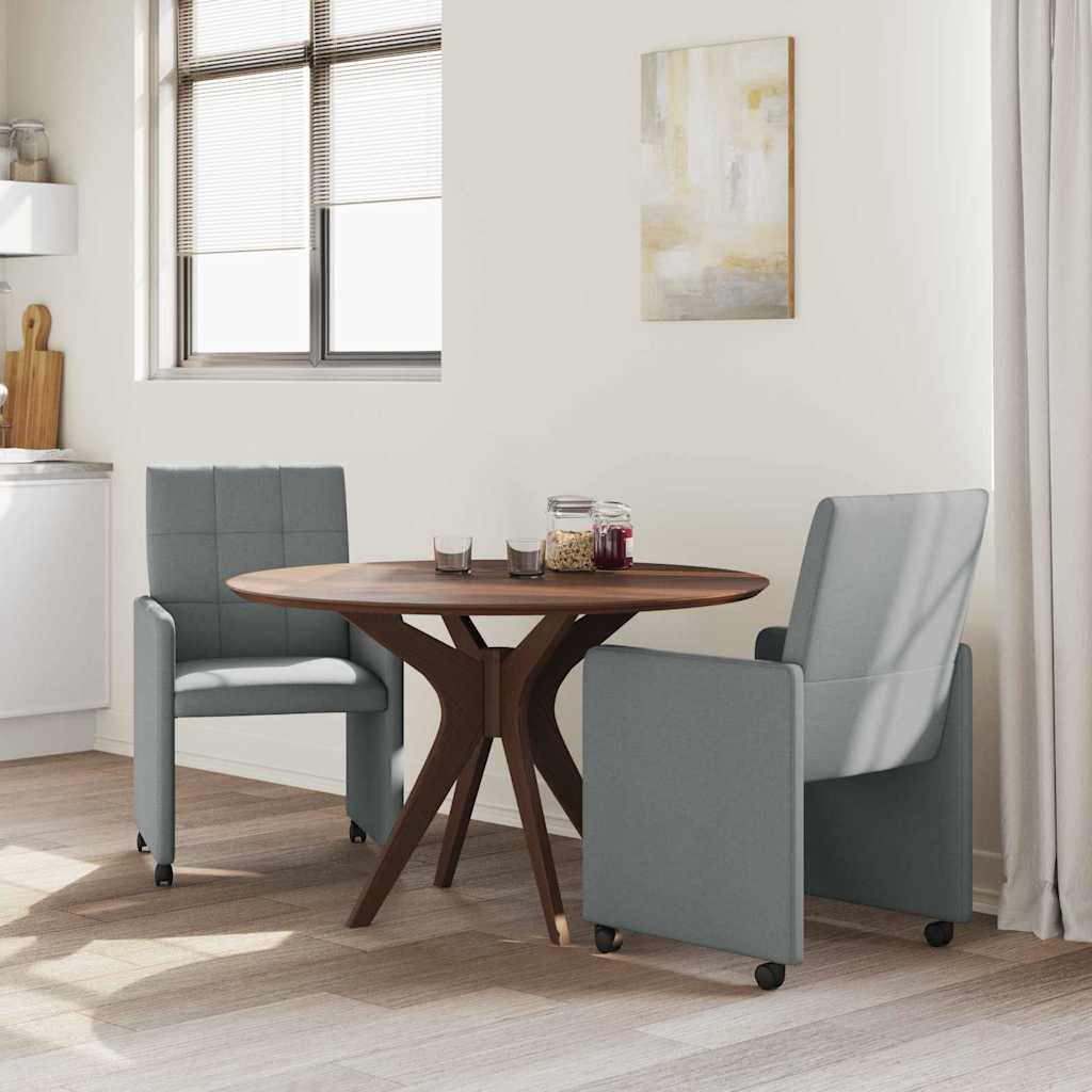 vidaXL Krzesełka jadalne na kółkach 2 pcs Jasnoszary 58 x 65 x 94 cm