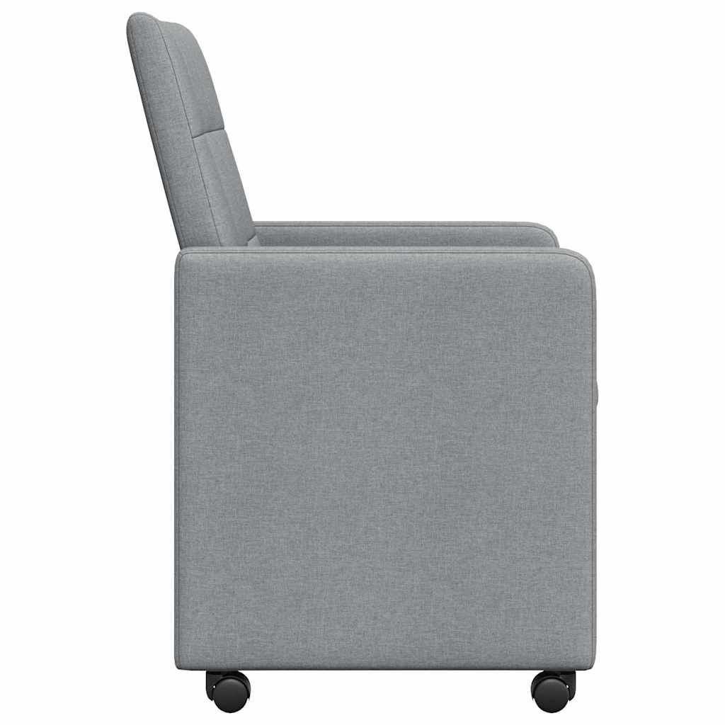 vidaXL Krzesełka jadalne na kółkach 2 pcs Jasnoszary 58 x 65 x 94 cm