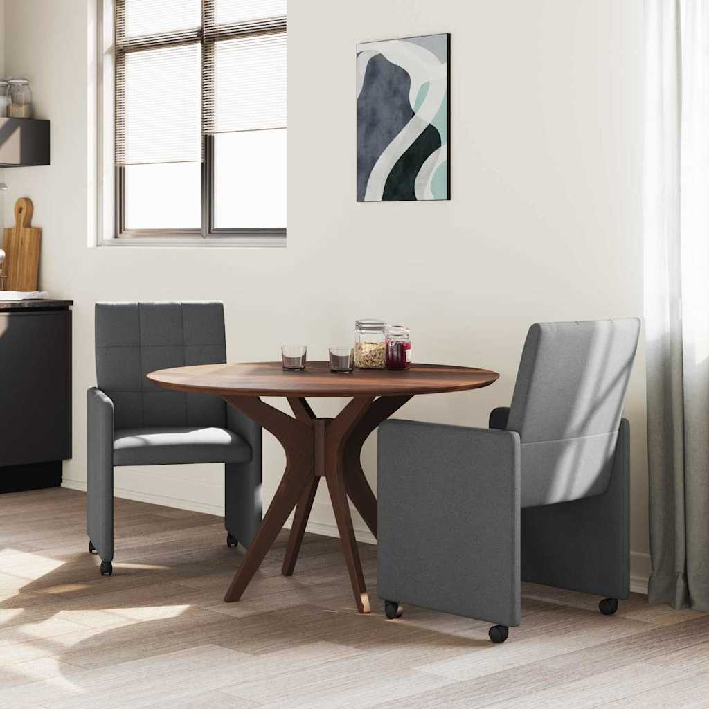 vidaXL Krzesełka jadalne na kółkach 2 pcs ciemno szary 58 x 65 x 94 cm