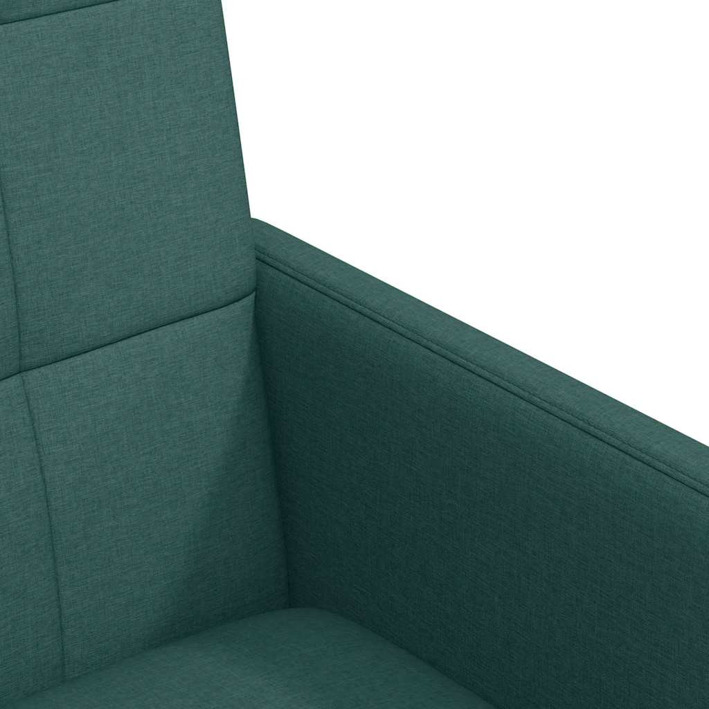 vidaXL Krzesełka jadalne na kółkach 2 pcs Ciemnozielony tkanina