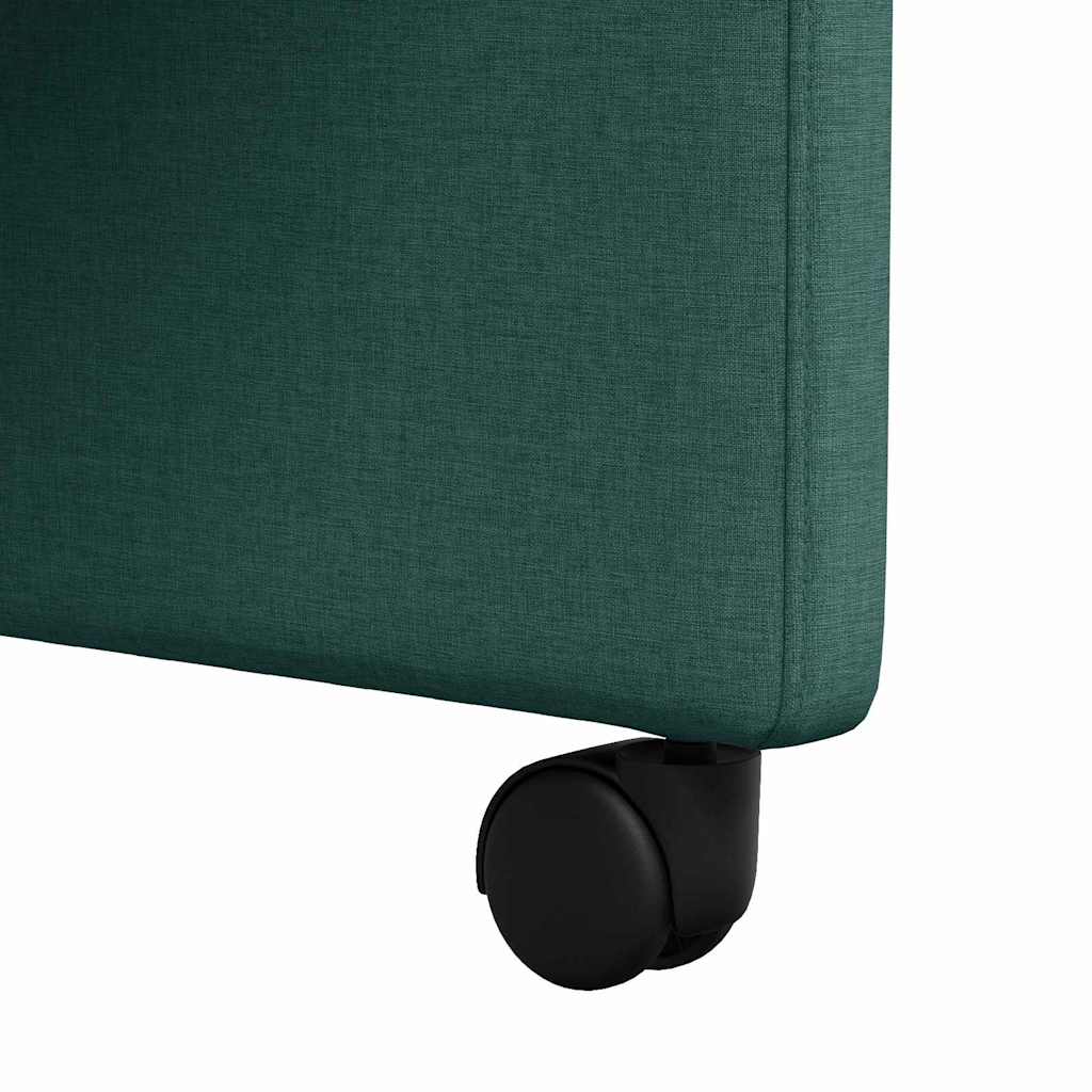 vidaXL Krzesełka jadalne na kółkach 2 pcs Ciemnozielony tkanina