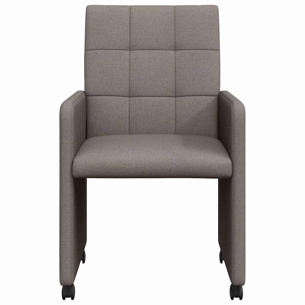 vidaXL Krzesełka jadalne na kółkach 2 pcs Ciemnoszary 58 x 65 x 94 cm