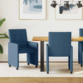 vidaXL Krzesełka jadalne na kółkach 2 pcs Niebieski 58 x 65 x 94 cm