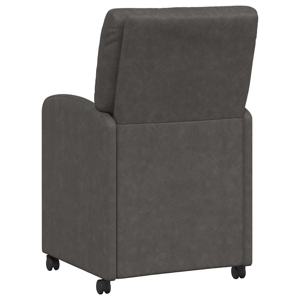 vidaXL Krzesełka jadalne na kółkach 2 pcs Czarny 57 x 67 x 95 cm