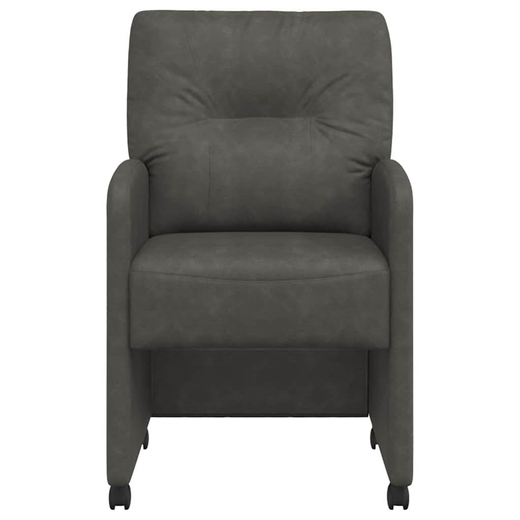 vidaXL Krzesełka jadalne na kółkach 2 pcs Czarny 57 x 67 x 95 cm